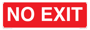 NO EXIT red background